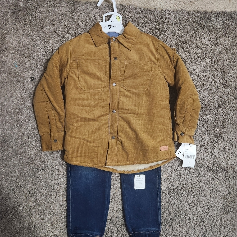 7 For All Mankind Brown and Blue Kids Matching Set